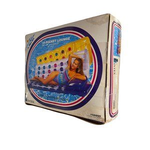 Vintage 90's Intex Wet Set Premium 18 Pocket Lounge Inflatable Pool Float 74"x28